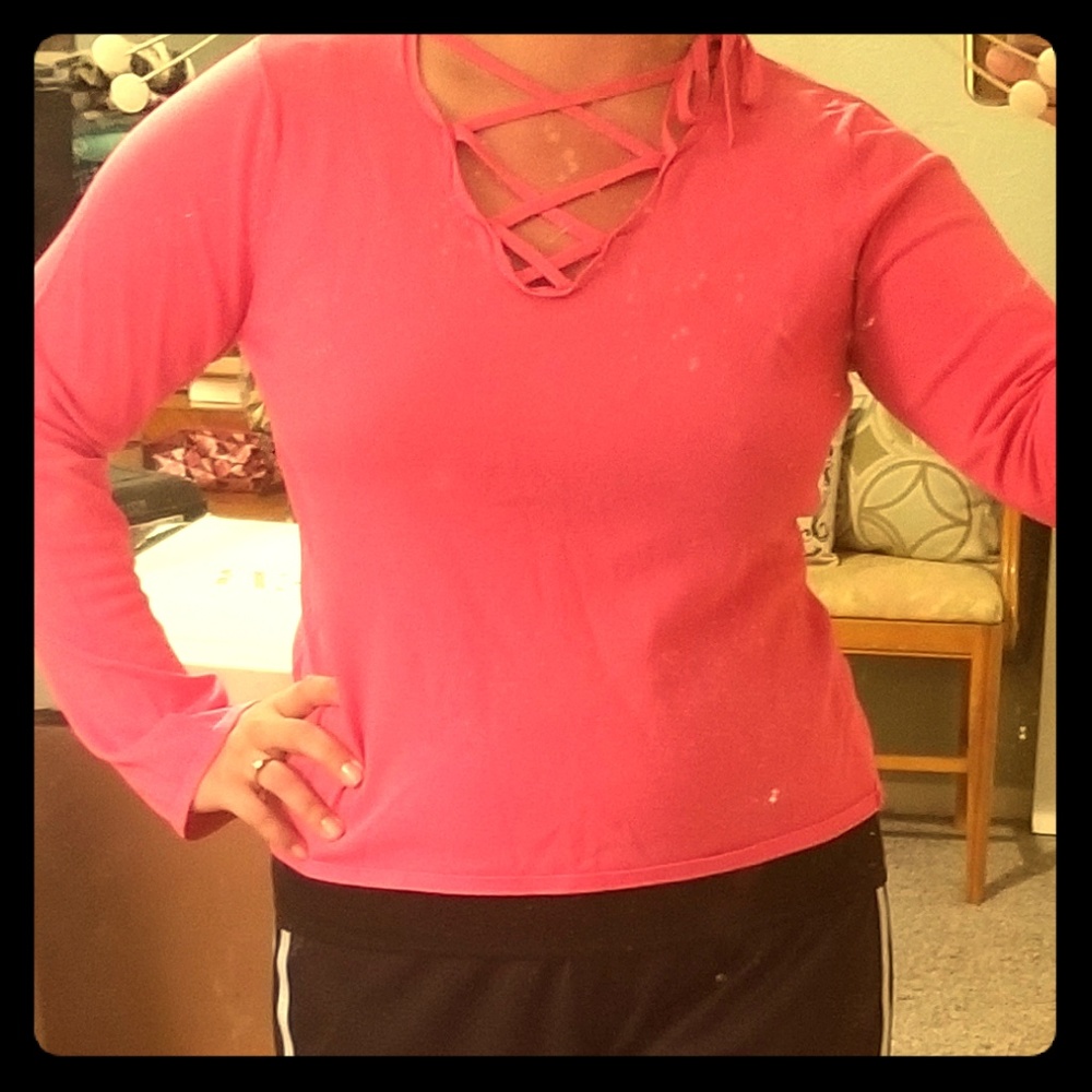 Pink poodle long sleeve top